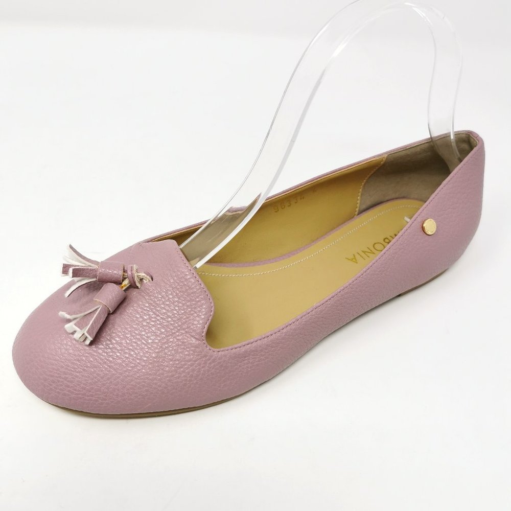Sembonia Leather Tassels Slip On Ballet Flats